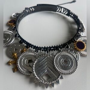 Eddie Borgo Silver and Gold Gear Necklace